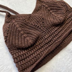 Brown crochet top from Street wear Society.